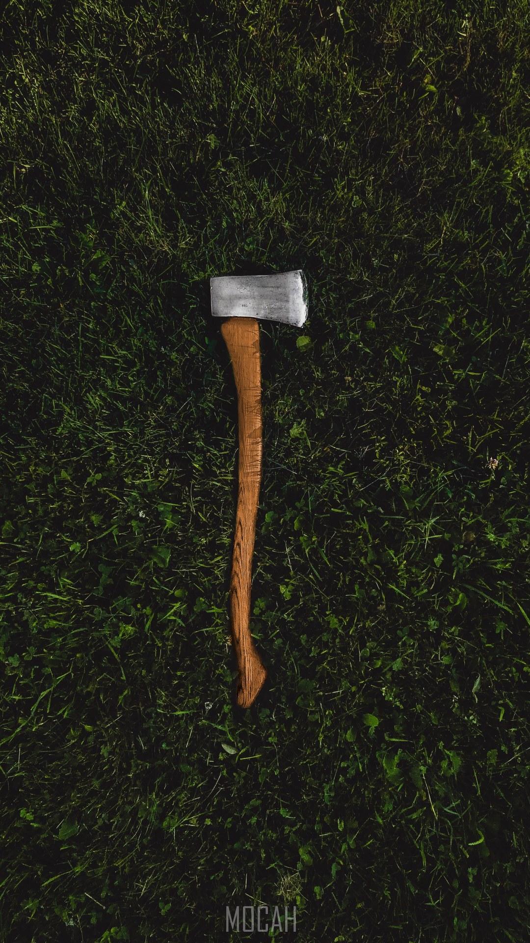 HD wallpaper, 1080X1920, Samsung Galaxy Note 3 Wallpaper Full Hd, A Cut Above, A Metal Ax With A Wooden Handle Laid Down In The Middle Of A Grassy Ground