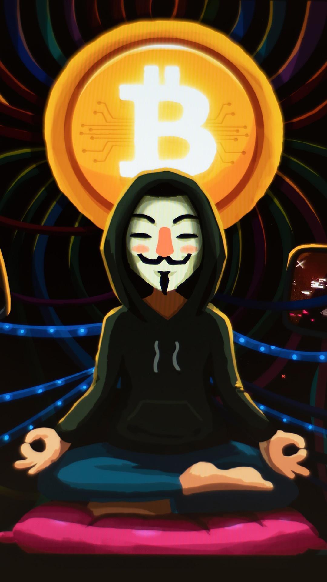 HD wallpaper, Anonymous, Meditation, Bitcoin