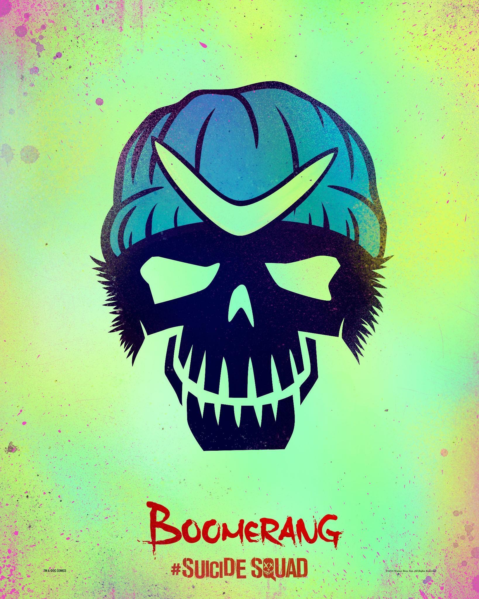 HD wallpaper, Logo Emblem, Suicide Squad 2016, Captain Boomerang, Skulls