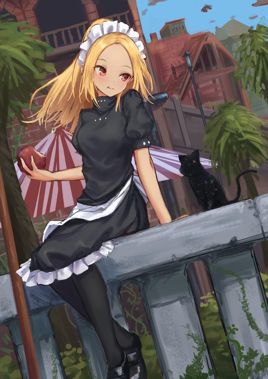 HD wallpaper, Red Eyes, Anime Girls, Cats, Tights, Blonde, Anime, Gravity Rush