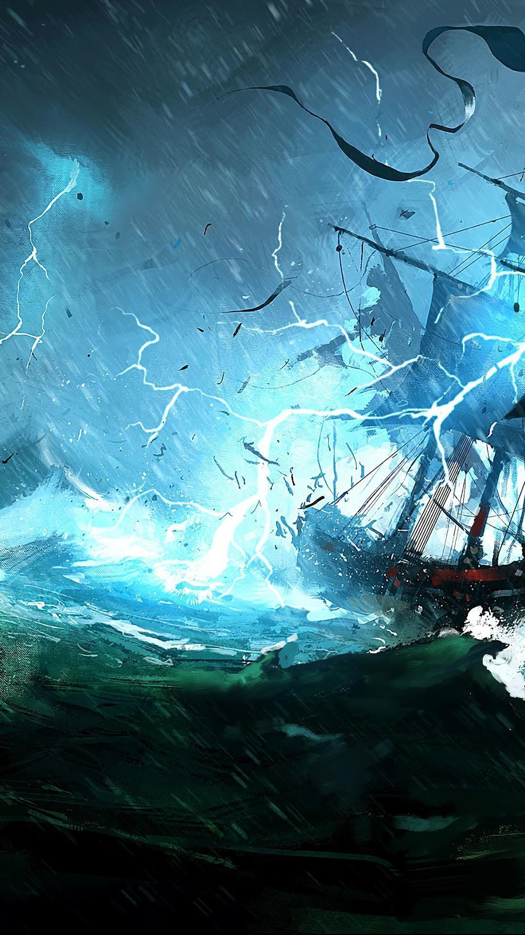 HD wallpaper, Medieval, Storm Hd, Ship