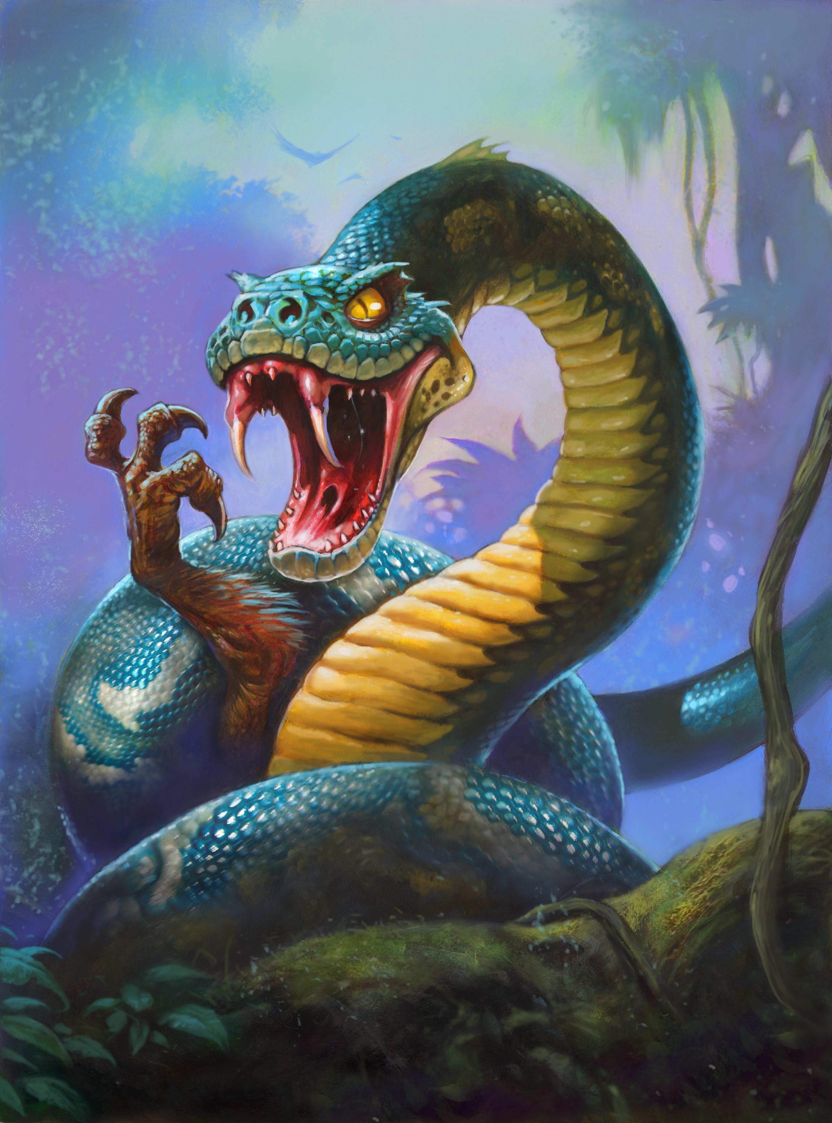 HD wallpaper, Canine Tooth Fangs, Giant Anaconda, Hearthstone  Heroes Of Warcraft, Roar, Snakes