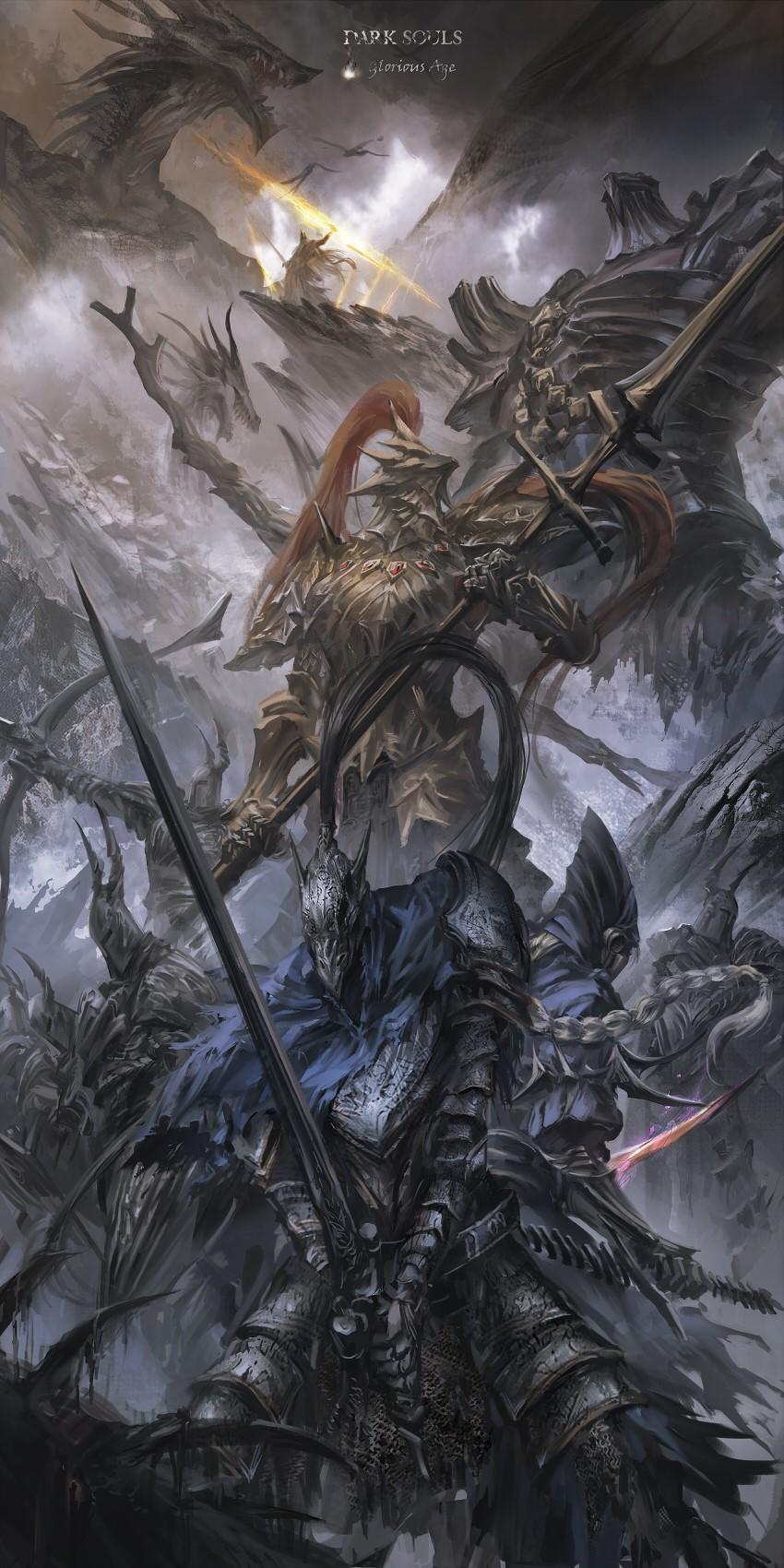 HD wallpaper, Dragon Slayer Ornstein, Video Game Art, Artwork, Artorias The Abysswalker, Fantasy Art, Dark Souls