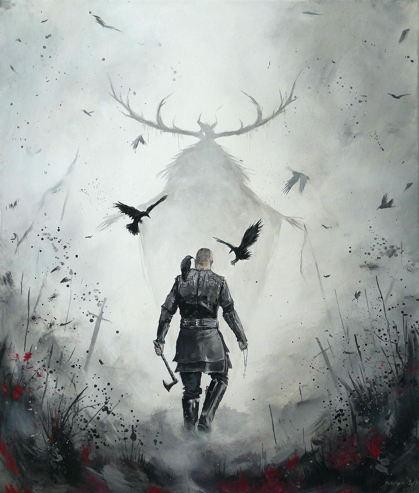 HD wallpaper, Vikings, Cross, Sword, Axe, Ragnar Lodbrok, Birds, Viking, Horns