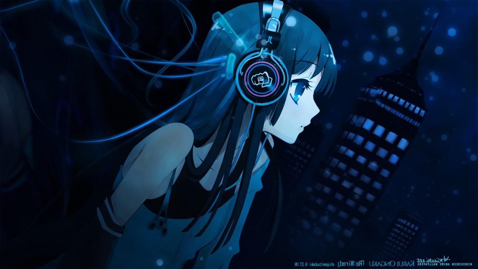 HD wallpaper, 1600X900 Anime Anime Girls Headphones