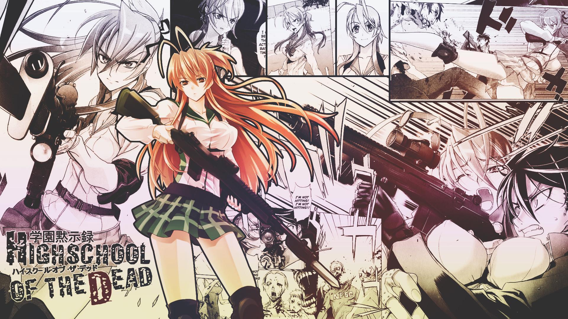 HD wallpaper, Highschool Of The Dead, Anime Girls, Miyamoto Rei, Weapon