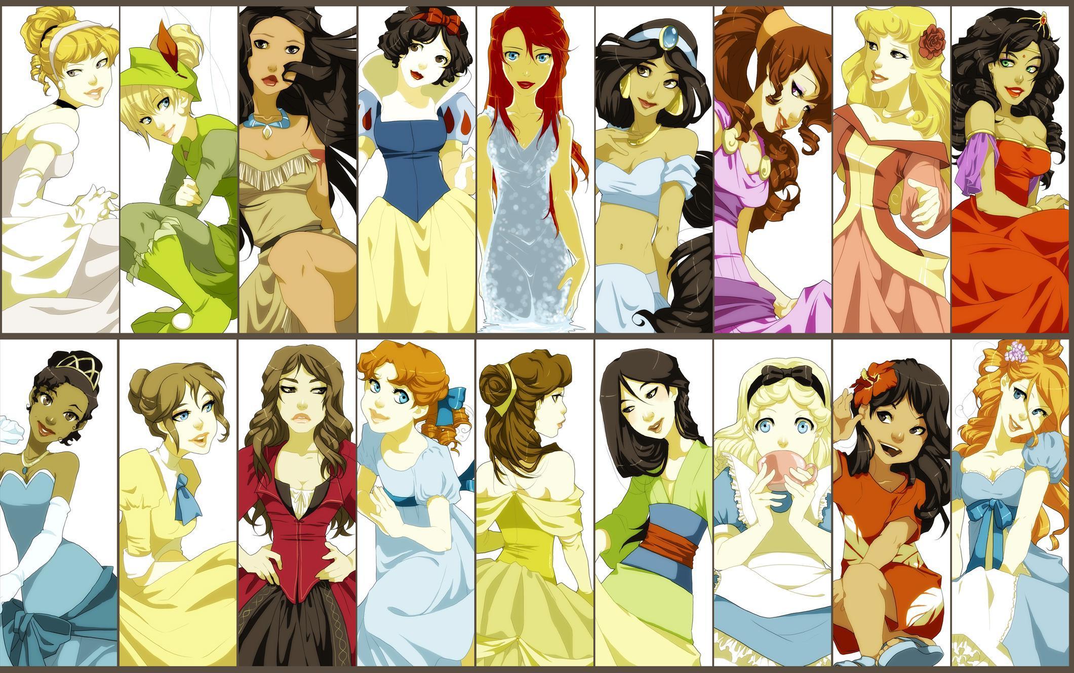 HD wallpaper, Disney Snow White Alice In Wonderland Tinkerbell Sleeping Beauty Jasmine Aladdin Pocahontas Cinderella Beauty And The Beast Tarzan