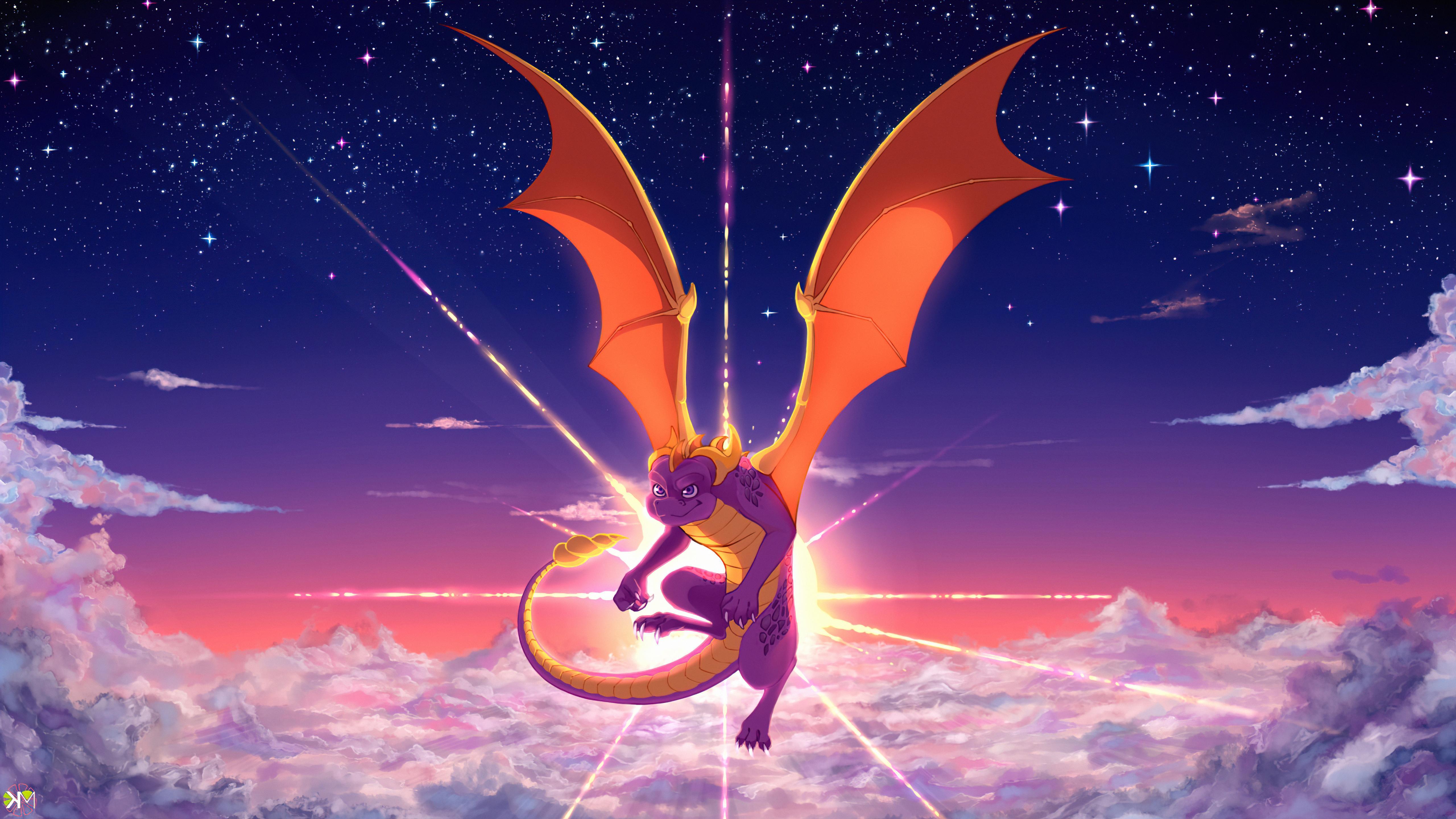 HD wallpaper, Spyro Character, Flying, Dragon, Spyro Character 4K, Wings