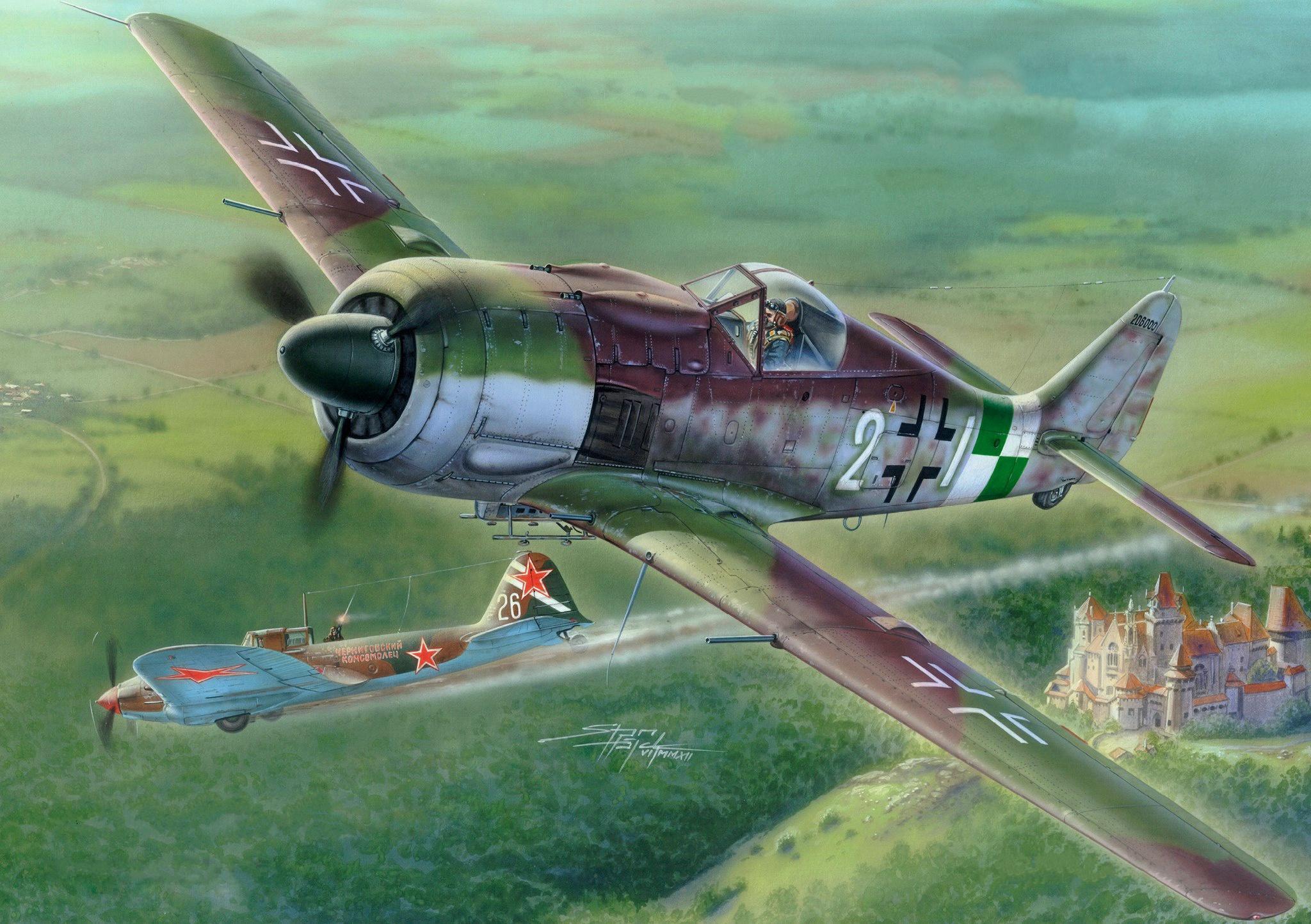 HD wallpaper, Luftwaffe, Aircraft, Warplane, Focke Wulf Fw 190 Hd