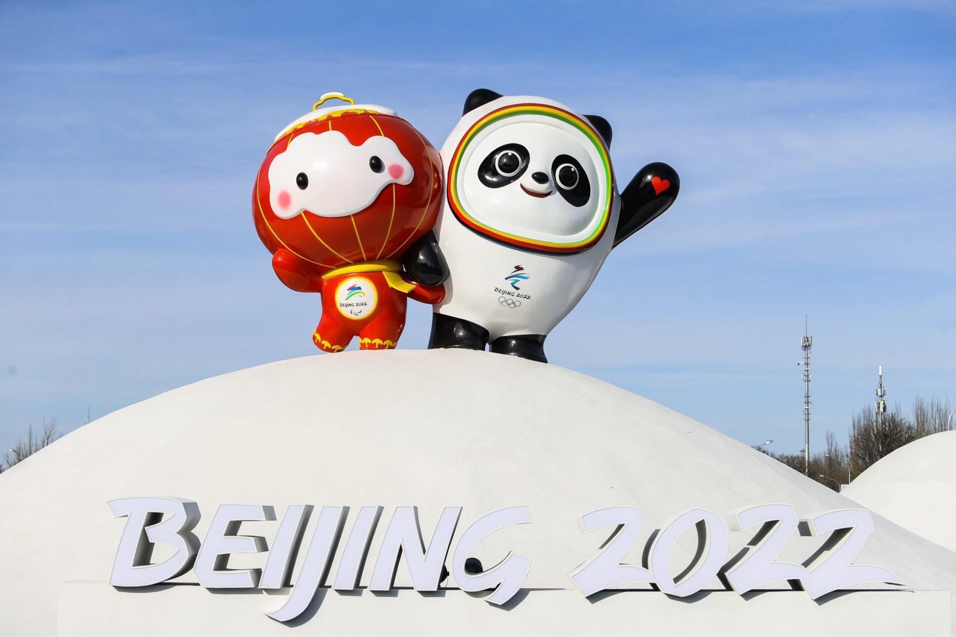HD wallpaper, 2022 Winter Olympics Hd, Shuey Rhon Rhon, Mascot, Winter Olympics, Bing Dwen Dwen